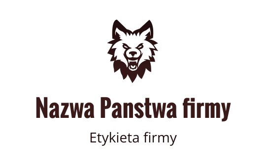 Odważne logo głowy wilka w ciemnym brązie z wyraźnymi cechami