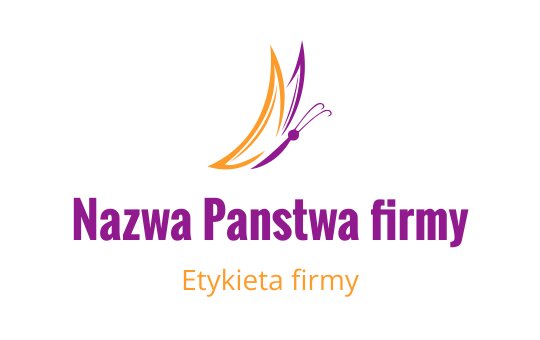 Eleganckie logo motyla z żywymi pomarańczowymi i fioletowymi elementami