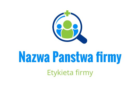 Nowoczesny projekt logo z lupą i trzema stylizowanymi postaciami