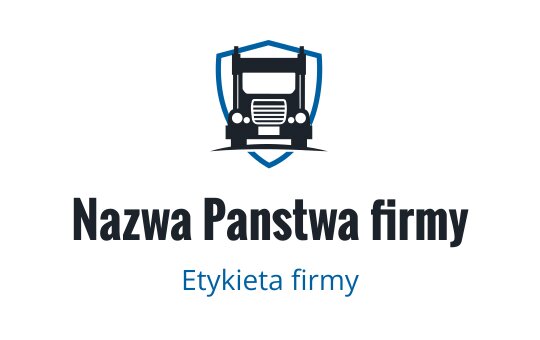 Odważne logo ciężarówki z tarczą i niebieskimi akcentami