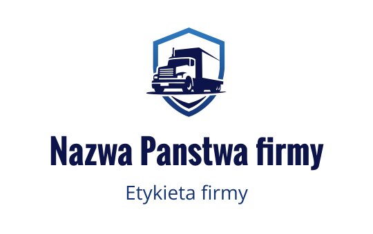 Odważne logo ciężarówki w niebieskiej tarczy
