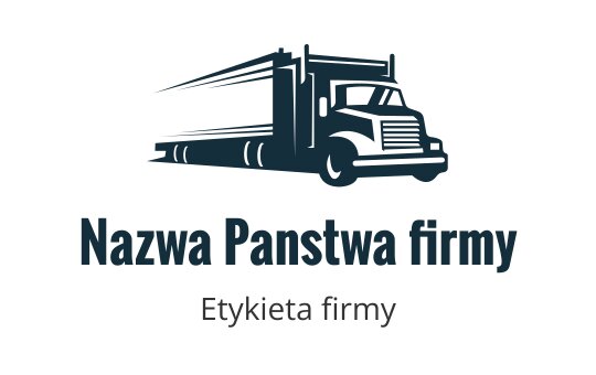 Odważne logo ciężarówki z opływowymi liniami i ciemnoniebieskim kolorem