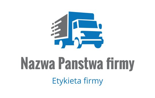 Odważne niebieskie logo ciężarówki dostawczej z dynamicznymi liniami ruchu