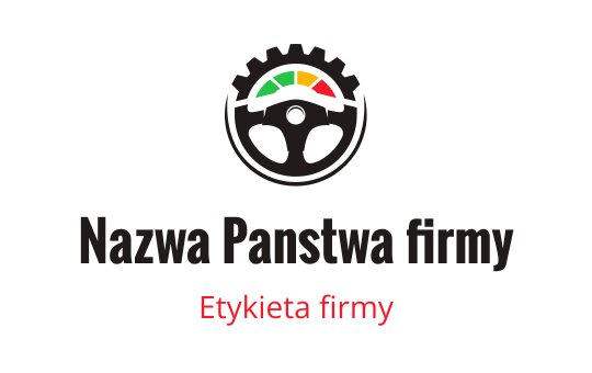 Nowoczesny projekt logo z motywem kierownicy i zębatki