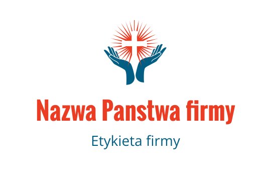 Logo z opiekuńczymi dłońmi, promiennym krzyżem i elementami słonecznymi