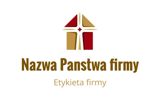 Nowoczesny projekt logo z geometrycznym kształtem w czerwieni i złocie
