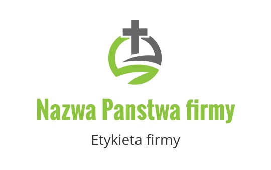 Nowoczesny projekt logo z elementami krzyża i zielonej fali