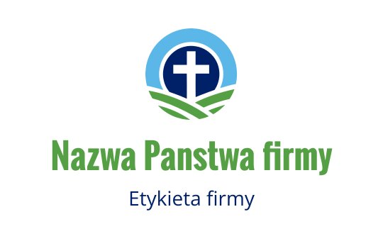 Nowoczesny projekt logo z krzyżem w okrągłym niebiesko-zielonym krajobrazie