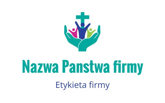Kolorowy projekt logo przedstawiający ręce wspierające różnorodne postacie i krzyż