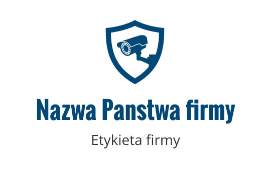Logo tarczy z kamerą bezpieczeństwa w odcieniach niebieskiego