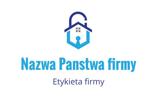 Nowoczesny projekt logo z domem i kłódką w odcieniach niebieskiego