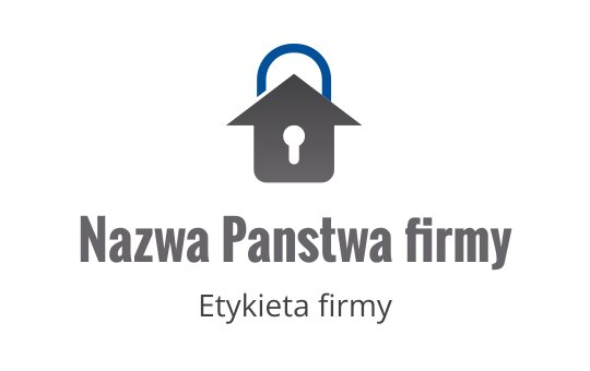 Nowoczesny projekt logo z domem i kłódką w odcieniach szaro-niebieskich