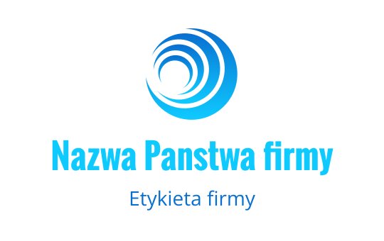Nowoczesne niebieskie logo z dynamicznymi okrągłymi elementami