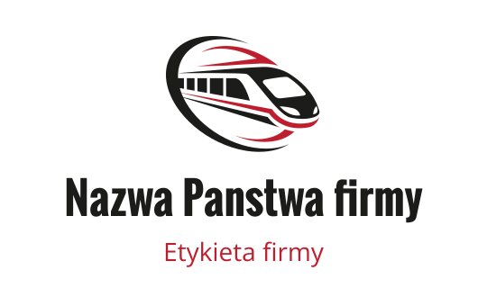 Nowoczesne logo pociągu z dynamicznymi czerwonymi akcentami i eleganckimi liniami