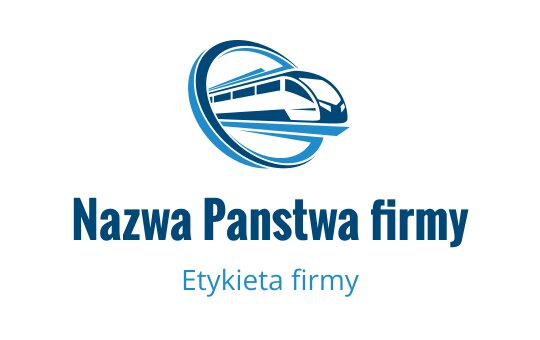 Nowoczesne niebieskie logo pociągu z elementem ruchu okrężnego