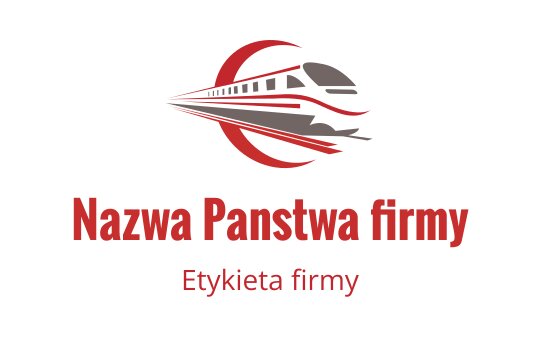 Dynamiczny projekt logo pociągu z czerwonymi i szarymi elementami