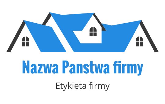 Nowoczesne niebiesko-szare logo z stylizowanymi dachami