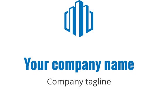 Turkusowe logo z stylizowaną cyfrą cztery i kształtami geometrycznymi