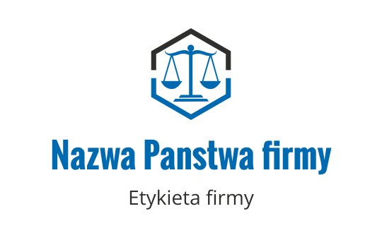 Nowoczesny projekt logo z wyważoną wagą w kolorze niebieskim i czarnym
