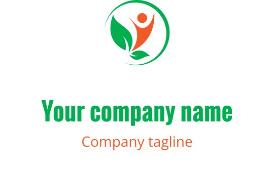 Żywe logo z połączonymi postaciami w kolorze zielonym i koralowym