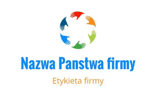 Kolorowy projekt logo z rękami w okrągłym układzie