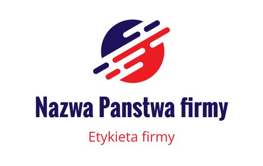 Dynamiczny projekt logo z czerwonym i niebieskim okrągłym kształtem z pasami