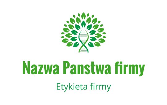 Nowoczesne zielone logo drzewa z helisą DNA w centrum