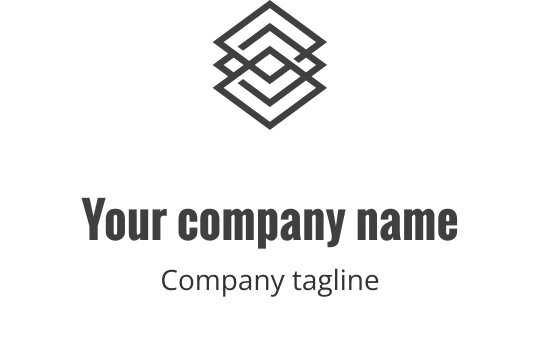 Szykowne szare logo z geometrycznymi kształtami i nowoczesnymi liniami
