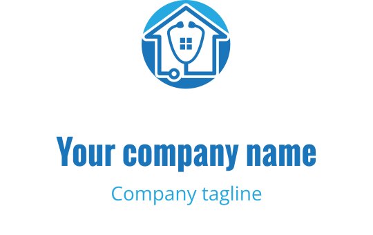 Zielono-niebieskie logo z stylizowanym krzyżem medycznym