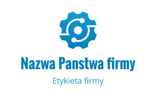 Nowoczesne niebieskie logo zębatki z okrągłymi elementami