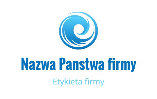Nowoczesne logo z wirującą niebieską falą