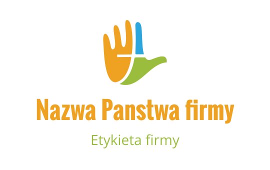 Kolorowe logo ręki z pomarańczowymi, zielonymi i niebieskimi elementami