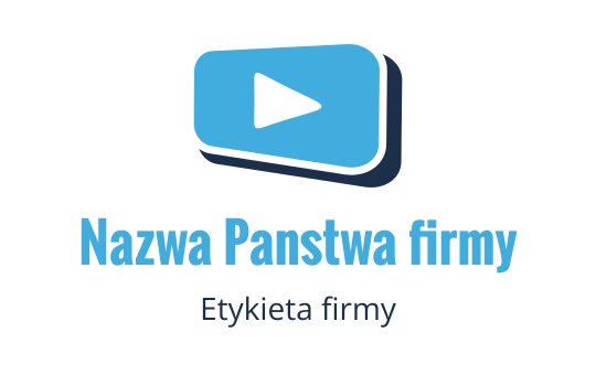 Nowoczesne niebieskie logo z przyciskiem odtwarzania w zaokrąglonym prostokącie