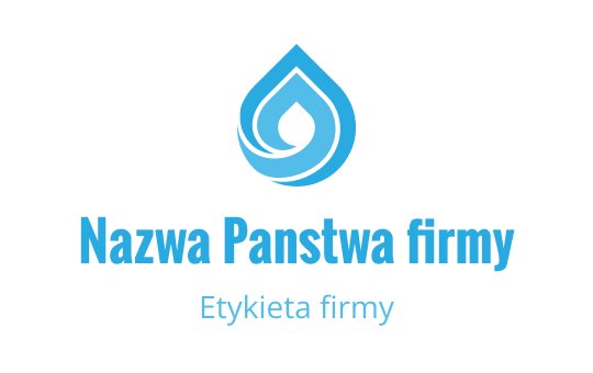 Nowoczesne niebieskie logo kropli wody z wirującymi elementami