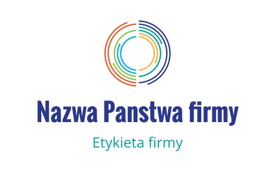 Kolorowy okrągły projekt logo z nakładającymi się liniami i wyraźnym tekstem