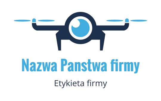 Nowoczesny projekt logo drona z okrągłym okiem i niebieskimi akcentami