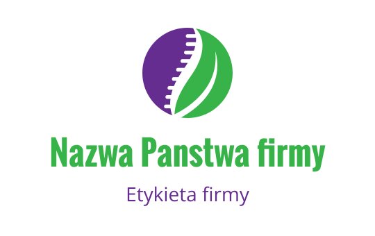 Nowoczesny projekt logo z fioletowym i zielonym okrągłym kształtem z elementami liści