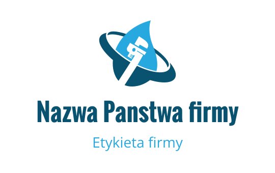 Nowoczesne niebieskie logo z elementami klucza i kropli wody
