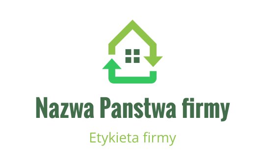 Nowoczesne logo domu w kolorze zielonym z strzałkami i oknami