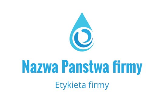 Nowoczesne niebieskie logo kropli wody z wirującymi elementami