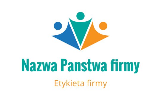 Kolorowy projekt logo z trzema abstrakcyjnymi postaciami i kształtem trójkąta