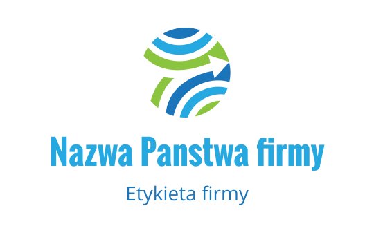 Nowoczesny okrągły projekt logo z niebieskimi i zielonymi falami oraz strzałką